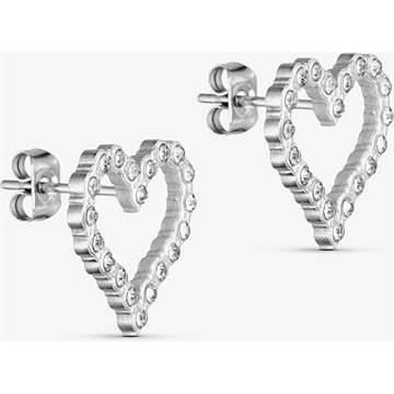 WOLFF JEWELRY HEART CZ EARRINGS – ØRERINGE MED HJERTE OG ZIRKONER- 1207